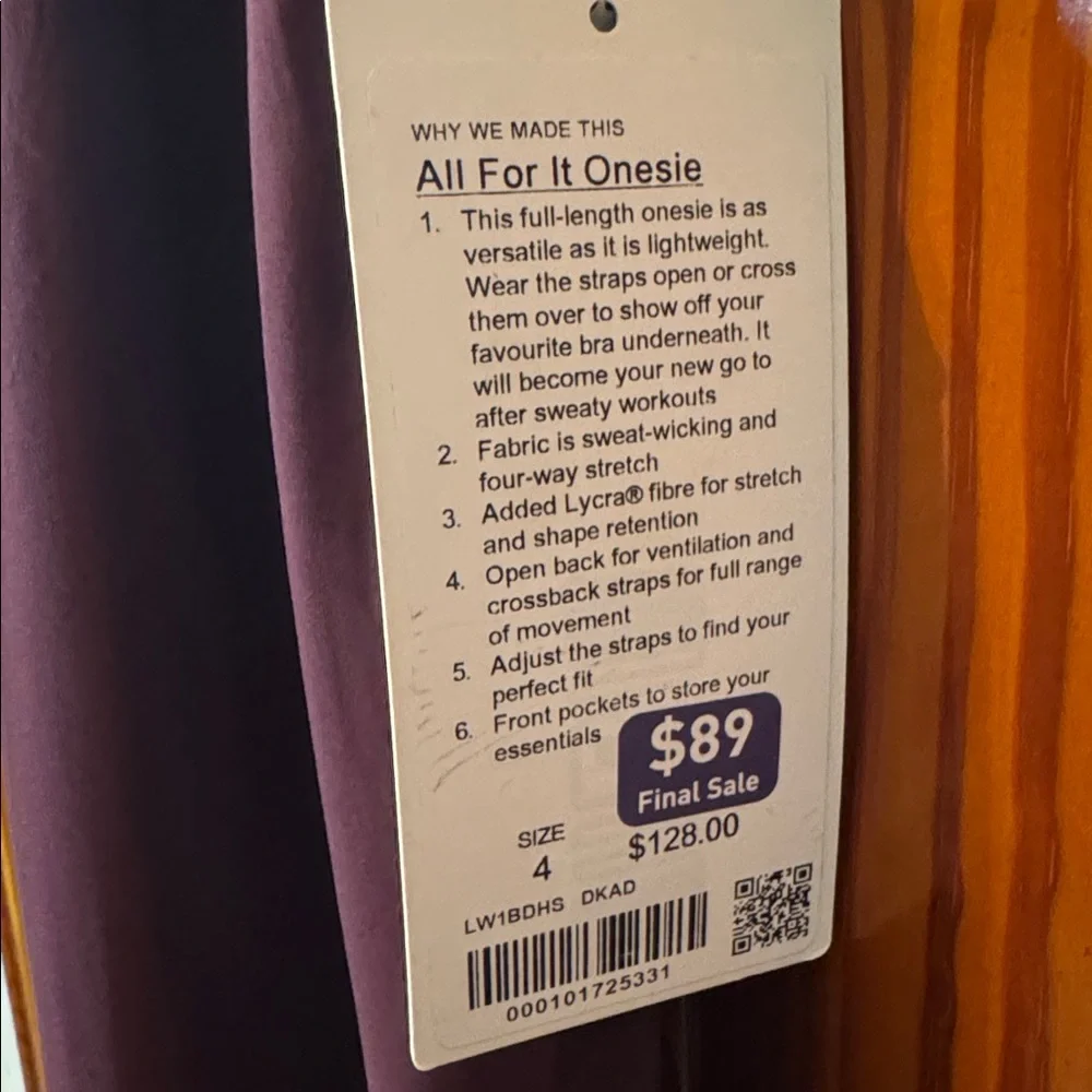 NWT Lululemon All For It Onesie